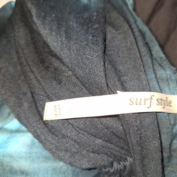 Surf Style Black and Blue Tie-Dye Midi Dress - Picture 5 of 5